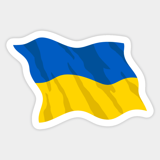 Waving Ukraine Flag Beautiful Blue and Yellow Sticker by hobrath